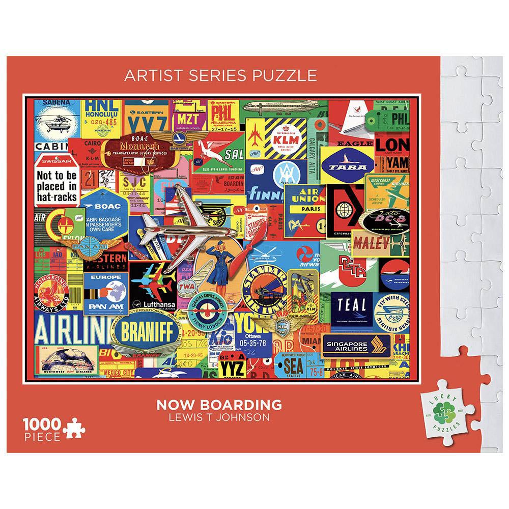 Lucky Puzzles 1000pc Puzzle - Now Boarding Secondary image
