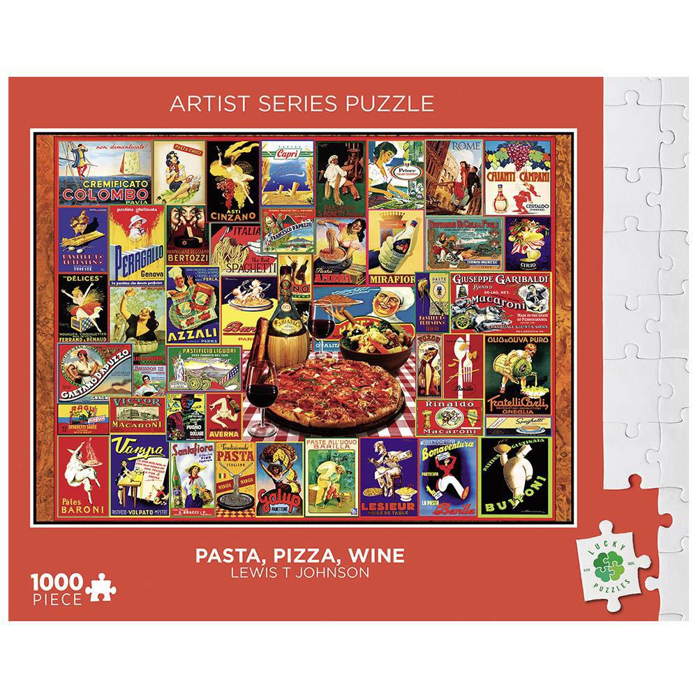 Lucky Puzzles 1000pc Puzzle - Pasta Pizza Wine Secondary image