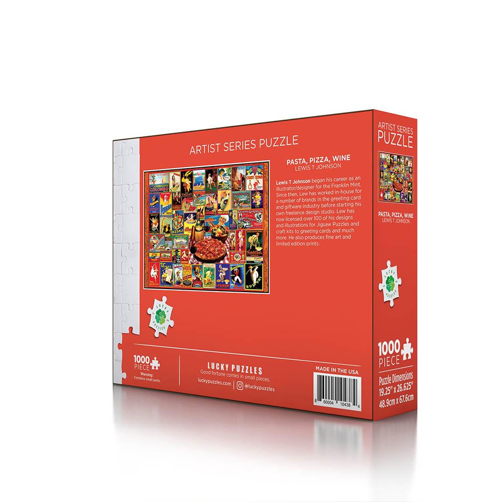 Lucky Puzzles 1000pc Puzzle - Pasta Pizza Wine-TCG Nerd
