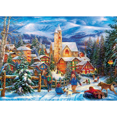 Masterpieces 1000pc Puzzle - Seasons Greetings - Sledding to Home