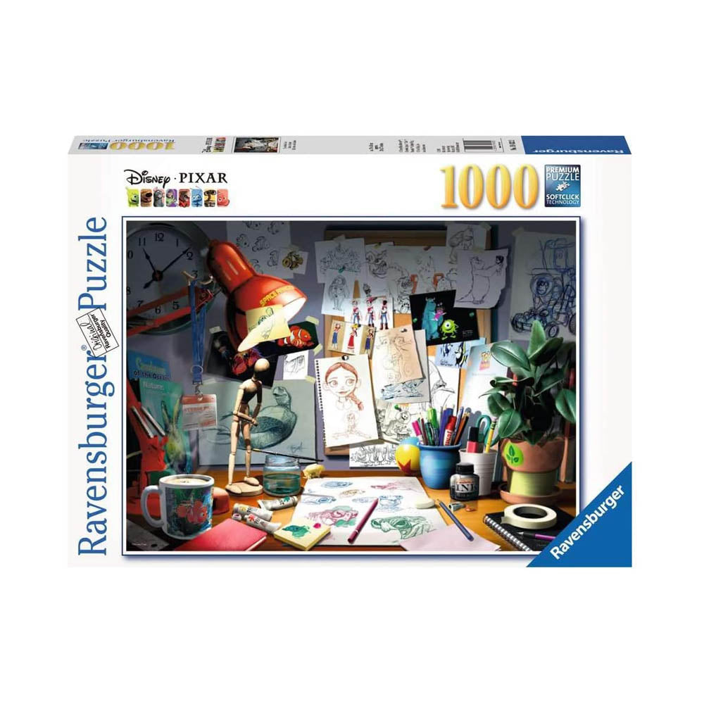 Ravensburger 1000pc Puzzle - Disney™ Pixar™ - The Artist's Desk-TCG Nerd Main image