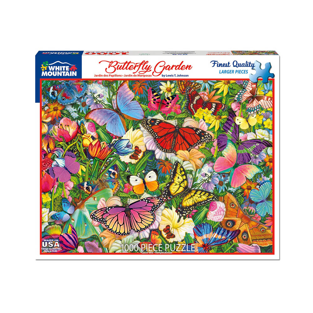 White Mountain 1000pc Puzzle - Butterfly Garden Main image
