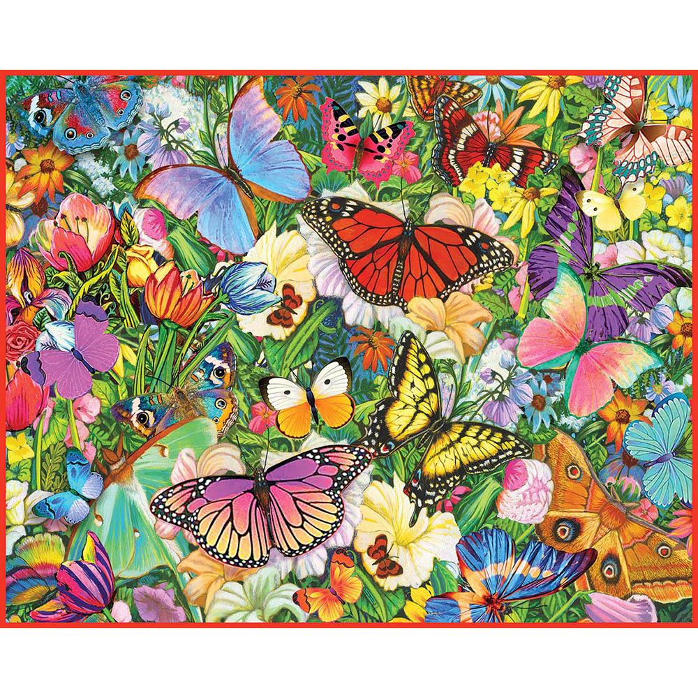 White Mountain 1000pc Puzzle - Butterfly Garden Secondary image