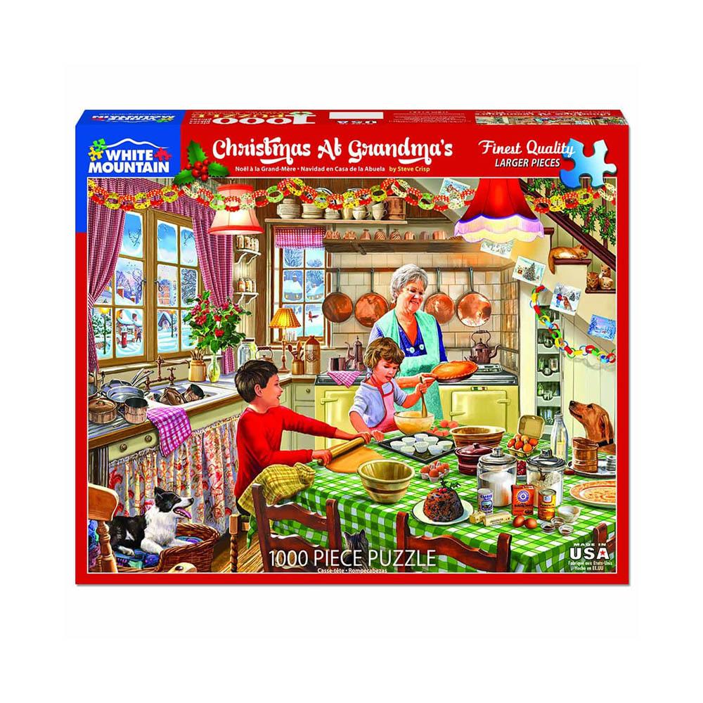 White Mountain 1000pc Puzzle - Christmas at Grandma's-TCG Nerd Main image