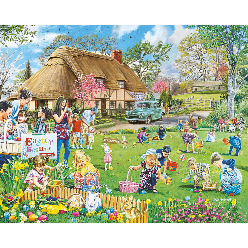 White Mountain 1000pc Puzzle - Easter Egg Hunt Secondary image
