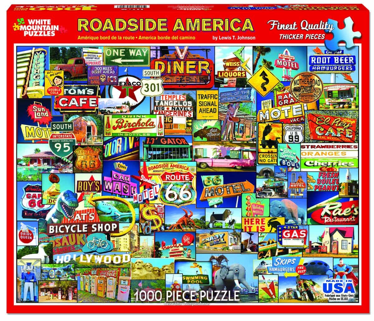 White Mountain 1000pc Puzzle - Roadside America-TCG Nerd Main image