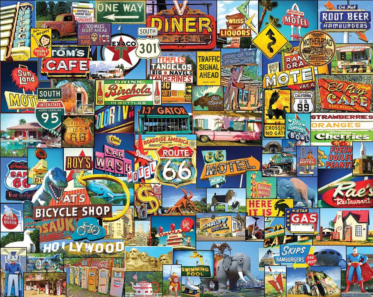 White Mountain 1000pc Puzzle - Roadside America Secondary image
