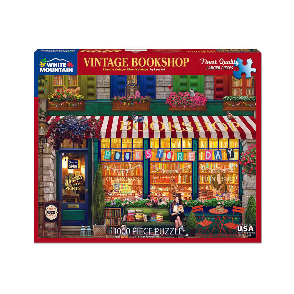 White Mountain 1000pc Puzzle - Vintage Bookshop Main image