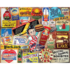 White Mountain 1000pc Puzzle - Vintage Signs-TCG Nerd