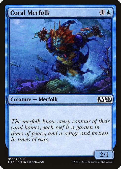 MTG Core Set 2020 - 315 Coral Merfolk - M20-TCG Nerd